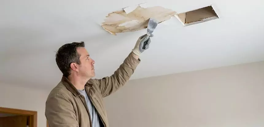 Ceiling Water Stain and Drywall Repair in Luthersville